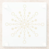 レトロ原子中世紀デザイン金ゴールドカラーカスタム ガラスコースター (裏面)