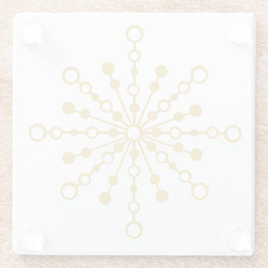 レトロ原子中世紀デザイン金ゴールドカラーカスタム ガラスコースター (裏面)