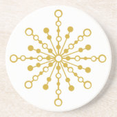 レトロ原子中世紀デザイン金ゴールドカラーカスタム コースター (正面)