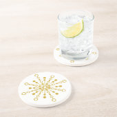 レトロ原子中世紀デザイン金ゴールドカラーカスタム コースター (側面)