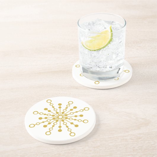 レトロ原子中世紀デザイン金ゴールドカラーカスタム コースター (側面)