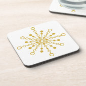 レトロ原子中世紀デザイン金ゴールドカラーカスタム コースター (左側)