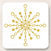 レトロ原子中世紀デザイン金ゴールドカラーカスタム コースター (正面)