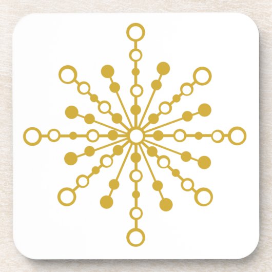レトロ原子中世紀デザイン金ゴールドカラーカスタム コースター (正面)