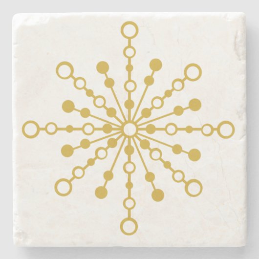 レトロ原子中世紀デザイン金ゴールドカラーカスタム ストーンコースター (正面)