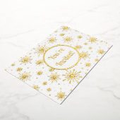 レトロ原子中世紀モダンスターバスト金ゴールド 箔招待状 (回転した状態)