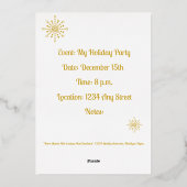 レトロ原子中世紀モダンスターバスト金ゴールド 箔招待状 (裏面)