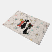 レトロ原子中世紀モダン猫クール形式 ドアマット (アングル)