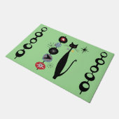 レトロ原子中世紀モダン猫クール形式 ドアマット (アングル)