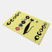 レトロ原子中世紀モダン猫クール形式 ドアマット (アングル)