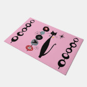 レトロ原子中世紀モダン猫クール形式 ドアマット (アングル)