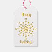 レトロ原子中世紀モダン金ゴールドスターバスト ギフトタグ (正面)