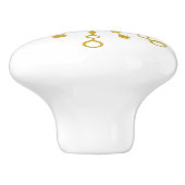 レトロ原子中世紀モダン金ゴールド色デザイン セラミックノブ (側面)