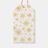 レトロ原子中世紀レッドモダン&金ゴールドスターバスト ギフトタグ (正面)