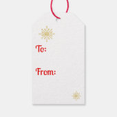 レトロ原子中世紀レッドモダン&金ゴールドスターバスト ギフトタグ (裏面)