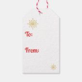 レトロ原子中世紀レッドモダン&金ゴールドスターバスト ギフトタグ (裏面)