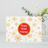 レトロ原子中世紀レッドモダン&金ゴールドスターバスト シーズンカード (スタンド正面)