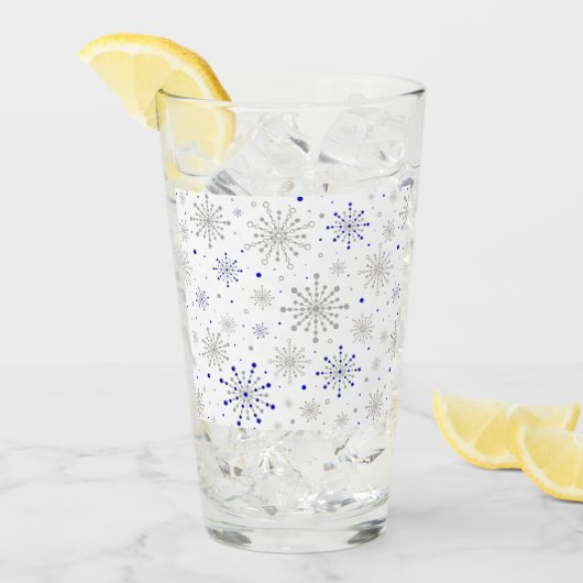 レトロ原子中世紀レッドモダン&金ゴールドスターバスト タンブラーグラス (アイス正面)