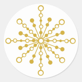 レトロ原子中世紀レッドモダン&金ゴールドスターバスト ラウンドシール