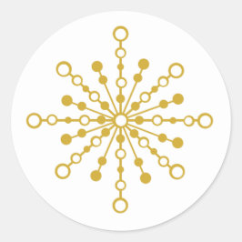 レトロ原子中世紀レッドモダン&金ゴールドスターバスト ラウンドシール