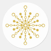 レトロ原子中世紀レッドモダン&金ゴールドスターバスト ラウンドシール (正面)