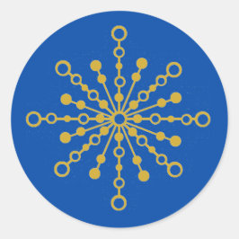 レトロ原子中世紀レッドモダン&金ゴールドスターバスト ラウンドシール