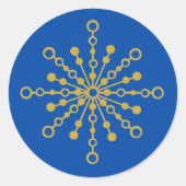 レトロ原子中世紀レッドモダン&金ゴールドスターバスト ラウンドシール (正面)