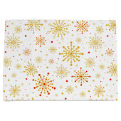 レトロ原子中世紀レッドモダン&金ゴールドスターバスト ラージペーパーバッグ (正面)