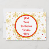 レトロ原子中世紀レッドモダン&金ゴールドスターバスト 招待状 (裏面)