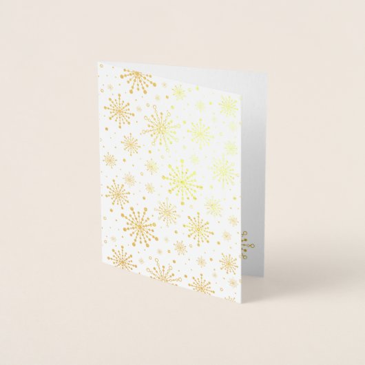 レトロ原子中世紀レッドモダン&金ゴールドスターバスト 箔カード (正面)