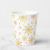 レトロ原子中世紀レッドモダン&金ゴールドスターバスト 紙コップ (左)