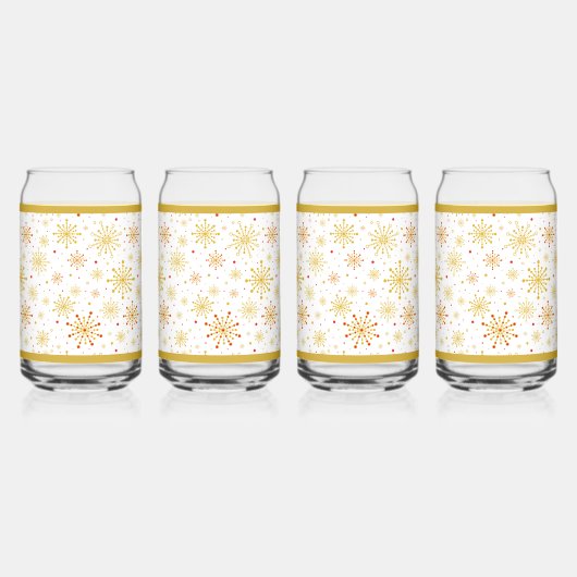 レトロ原子中世紀赤モダンと金ゴールド ガラス缶 (裏面)