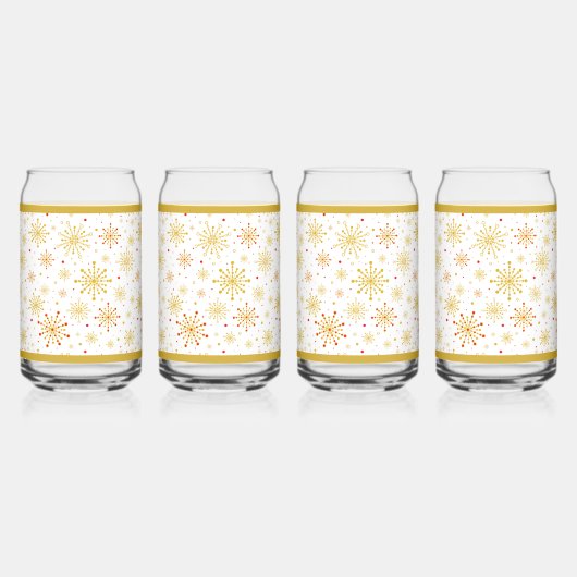 レトロ原子中世紀赤モダンと金ゴールド ガラス缶 (左)