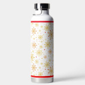 レトロ原子中世紀赤モダン色と金ゴールド色 ウォーターボトル (右面)
