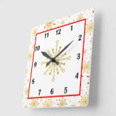 レトロ原子図 スクエア壁時計 (傾斜)