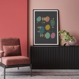 レトロ原子宇宙エイジミッドセンチュリーモダン ポスター