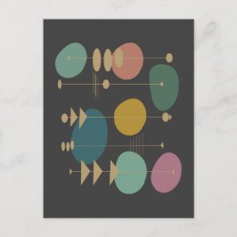 レトロ原子宇宙エイジミッドセンチュリーモダン ポストカード