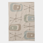 レトロ原子宇宙エージソフトニュートラルカラー キッチンタオル (縦)