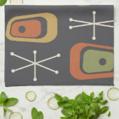 レトロ原子宇宙年齢数々の色 キッチンタオル (折り畳み)