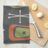 レトロ原子宇宙年齢数々の色 キッチンタオル (四つ折り)