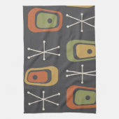 レトロ原子宇宙年齢数々の色 キッチンタオル (縦)