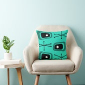 レトロ原子宇宙時代ターコイズ クッション (椅子)