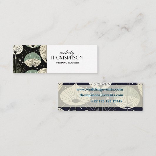 レトロ原子年代の幾何学的パタモダンーン スキニー名刺 (正面/裏面)