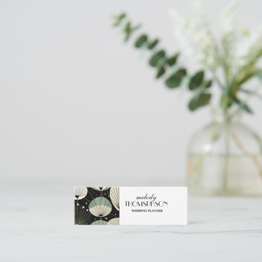 レトロ原子年代の幾何学的パタモダンーン スキニー名刺 (スタンド正面)