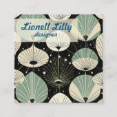 レトロ原子年代の幾何学的パタモダンーン スクエア名刺 (正面)