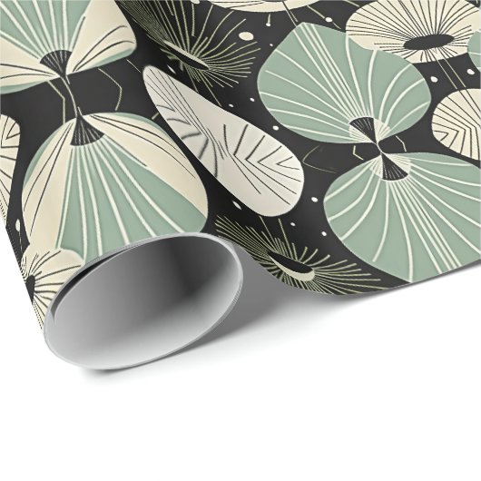 レトロ原子年代の幾何学的パタモダンーン ラッピングペーパー (ロールコーナー)