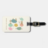 レトロ原子年齢ミッド幾何モダン図形パーソナライズされた ラゲッジタグ (正面横)