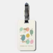 レトロ原子年齢ミッド幾何モダン図形パーソナライズされた ラゲッジタグ (裏面縦)