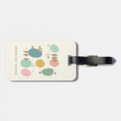 レトロ原子年齢ミッド幾何モダン図形パーソナライズされた ラゲッジタグ (裏面横)