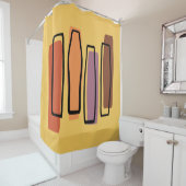 レトロ原子抽象芸術アート「柱」 シャワーカーテン (インサイチュ)